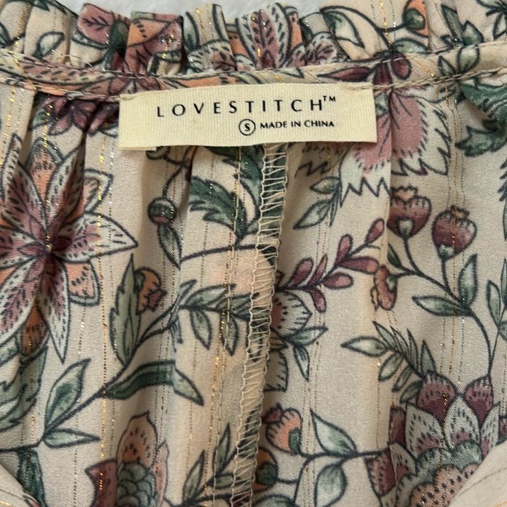 Lovestitch Pink Bohemian Blouse with Ruffled Bell Sleeves - Picture 2 of 5